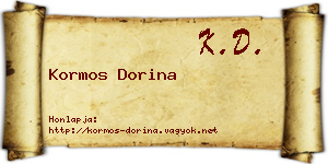 Kormos Dorina névjegykártya